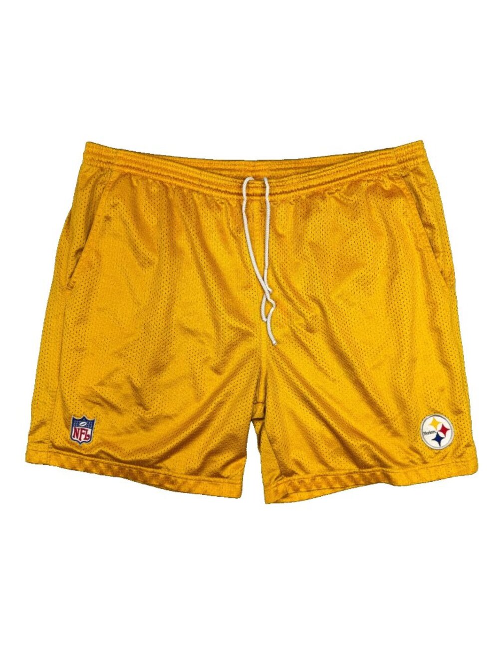 Pittsburgh Steelers Mesh Shorts Mens XL Gold Reebok NFL Team Apparel Athletic